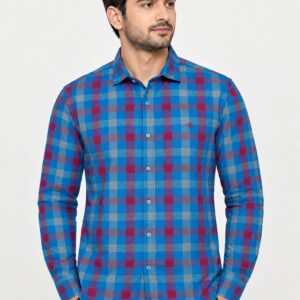 MENs dark check casual SHIRT
